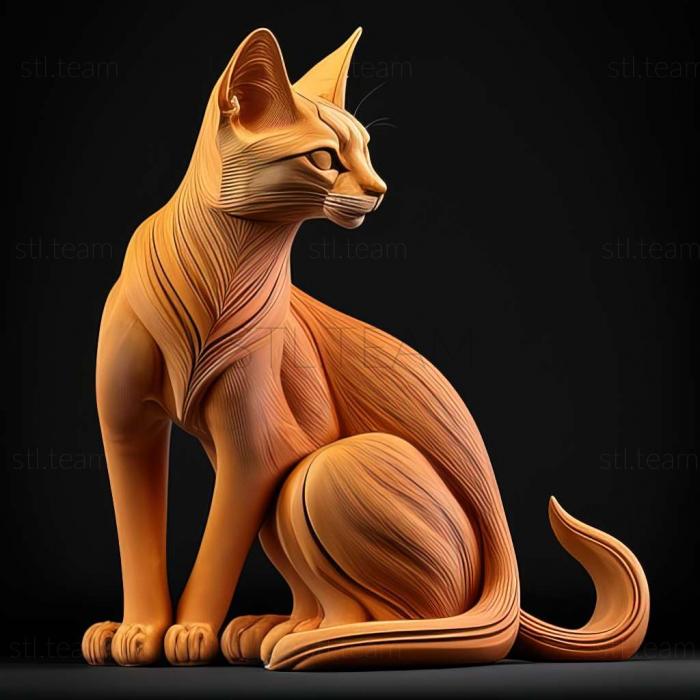 3D модель Чаузи кошка (STL)